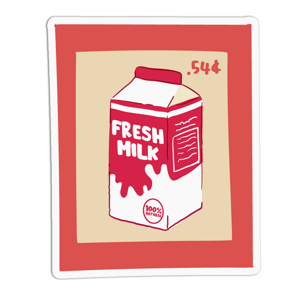 Fresh Milk - Breakfast Stamp Sticker