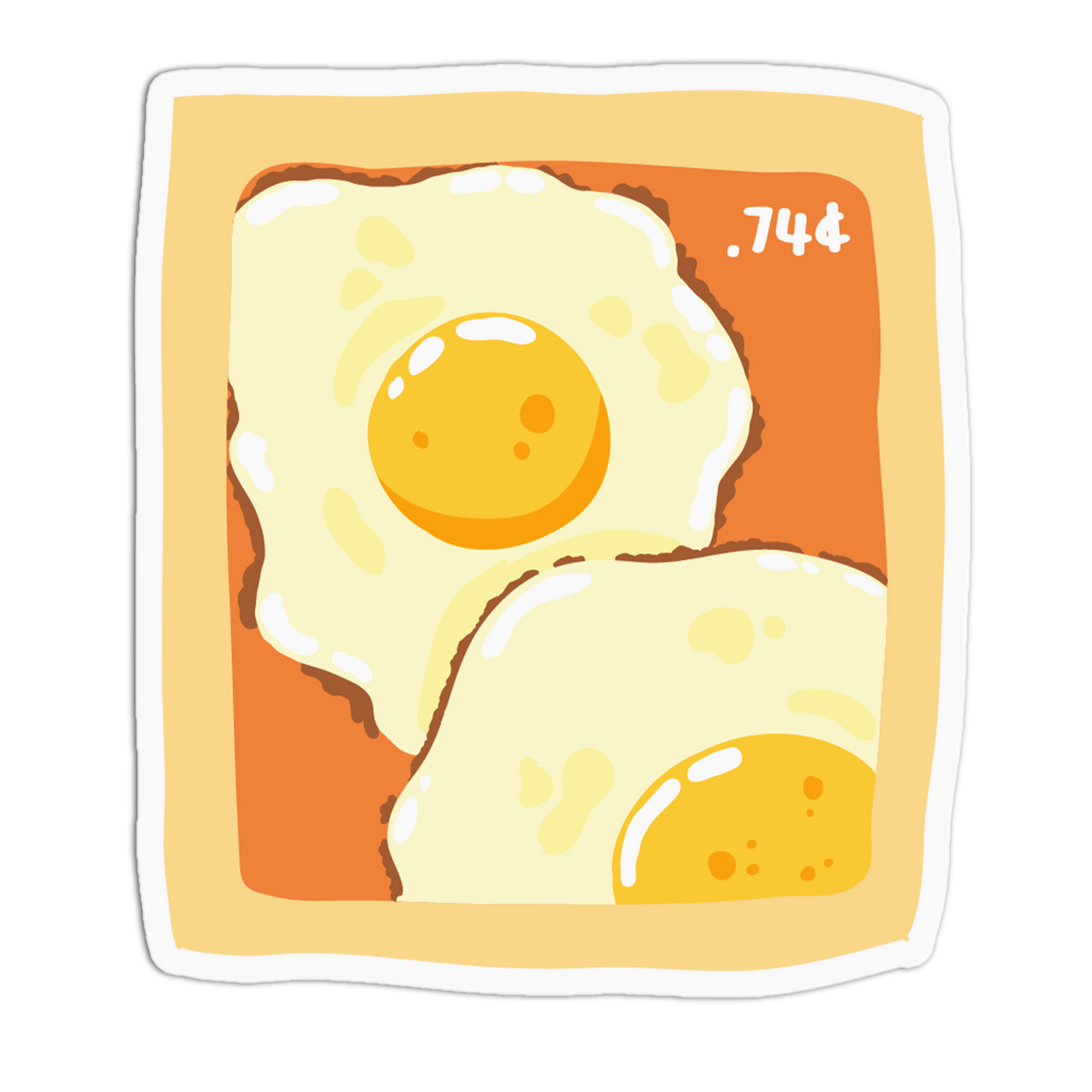 Fried Eggs - Breakfast Stamp Sticker