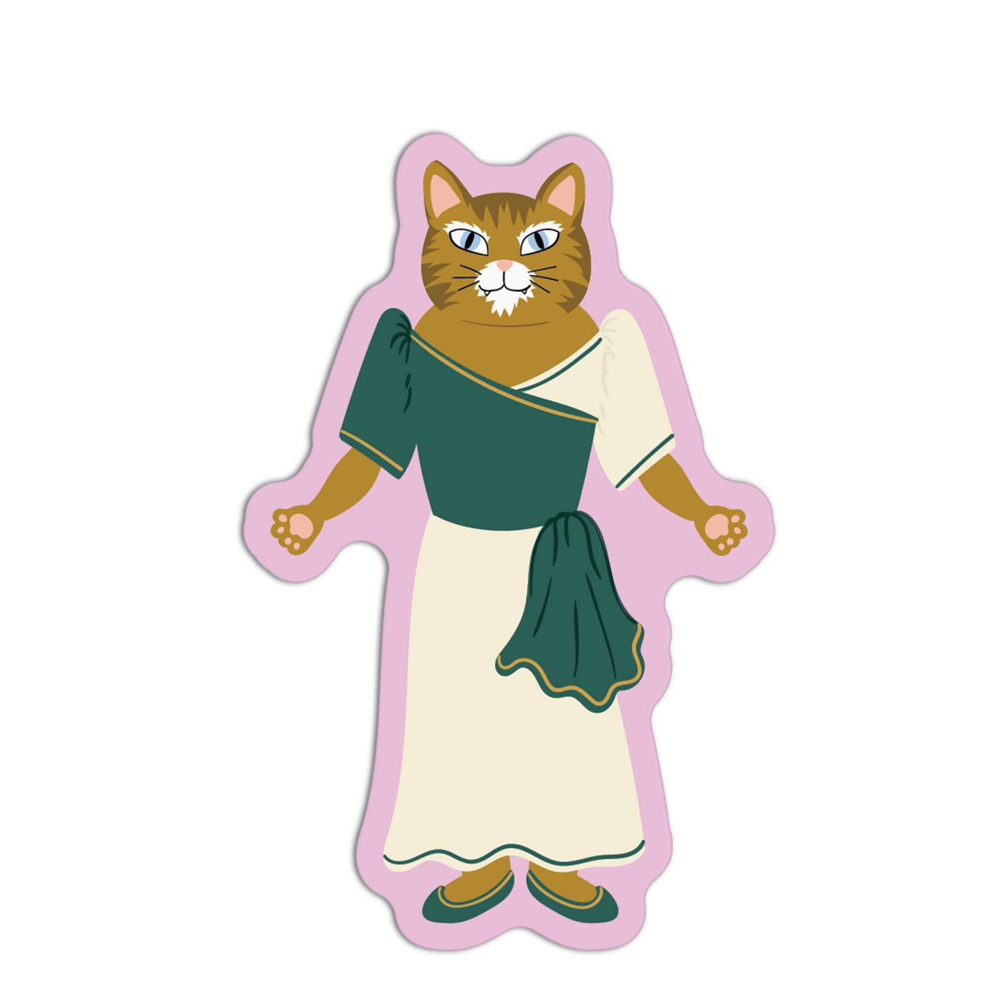 Brown Filipiniana Cats Textured Stickers