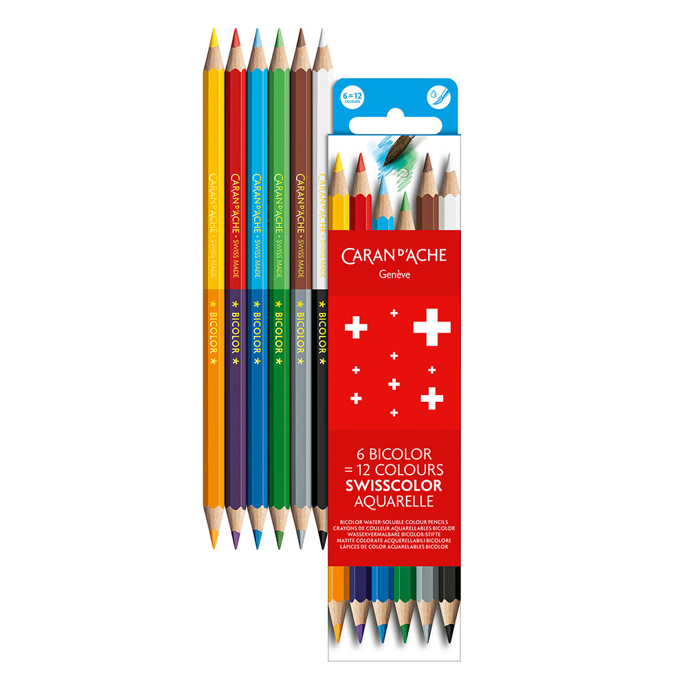 Swisscolor Bi-color Water-soluble Color Pencil Set