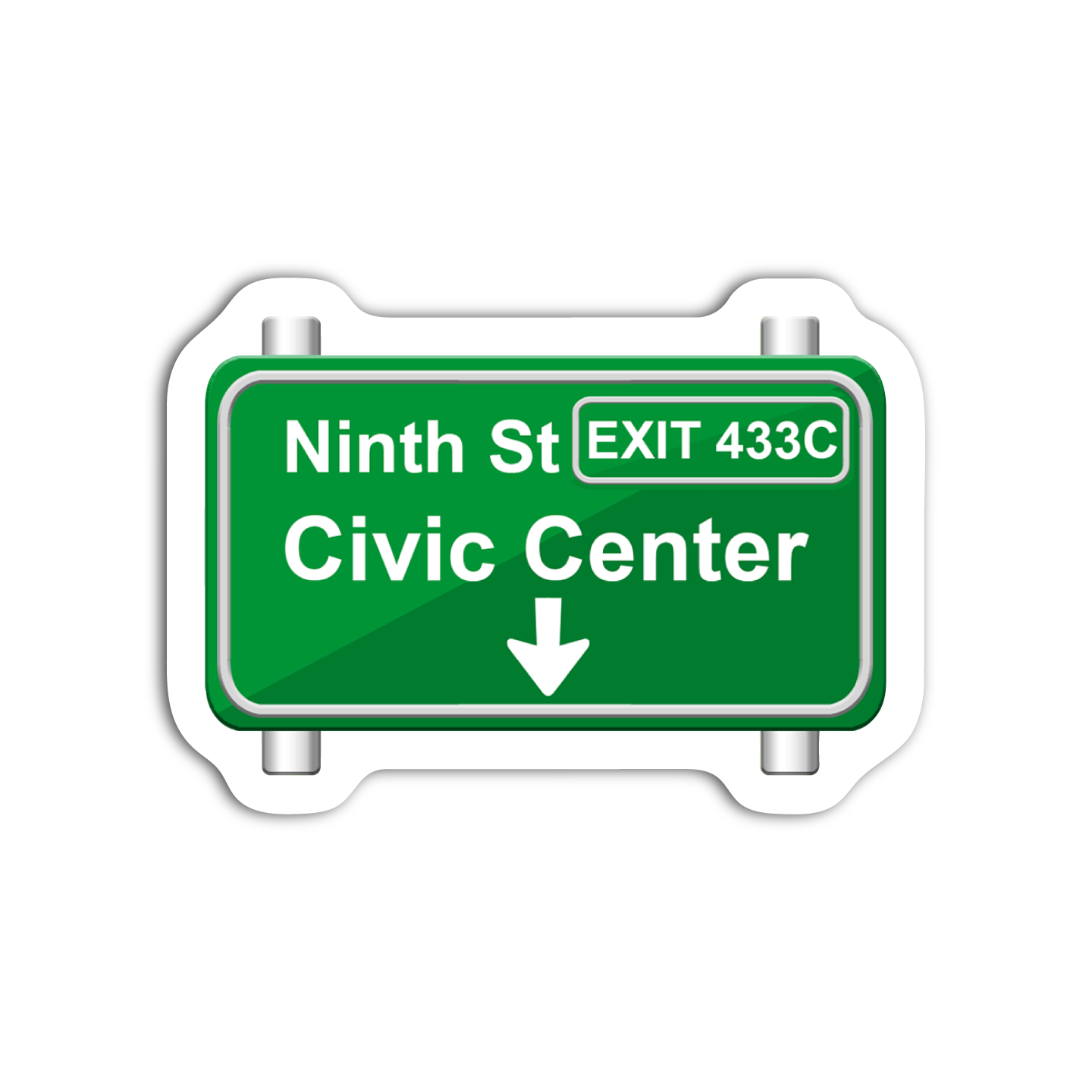 Ninth Street Freeway Sign Sticker