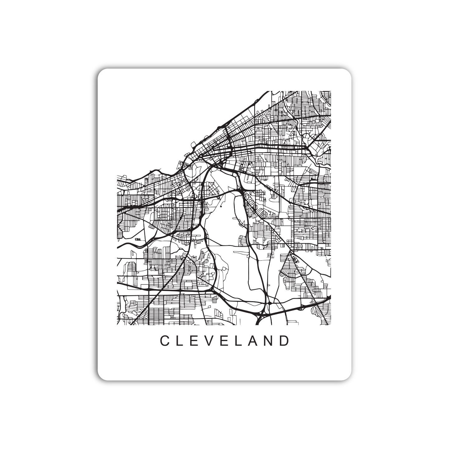 Cleveland U.S. Street Map Sticker