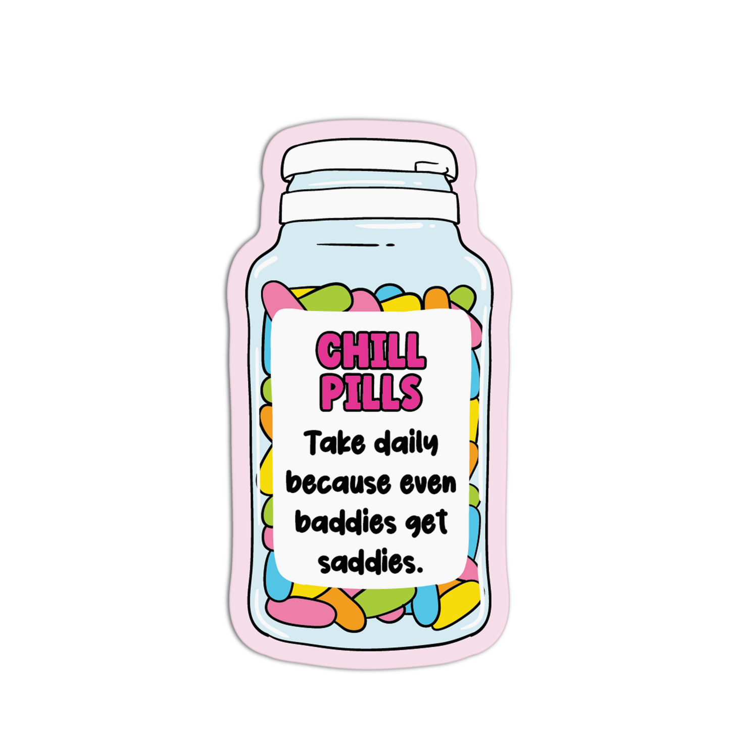 Chill Pills Vaccine Medication Textured Stickers