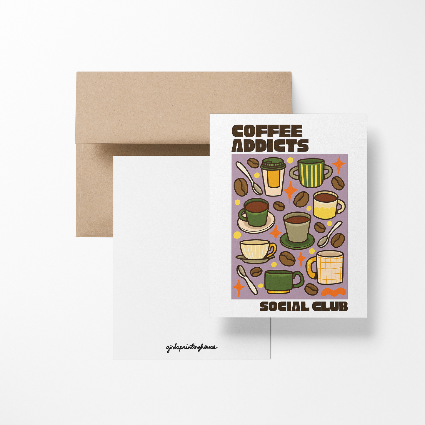 Coffee Addicts Social Club Greeting Card