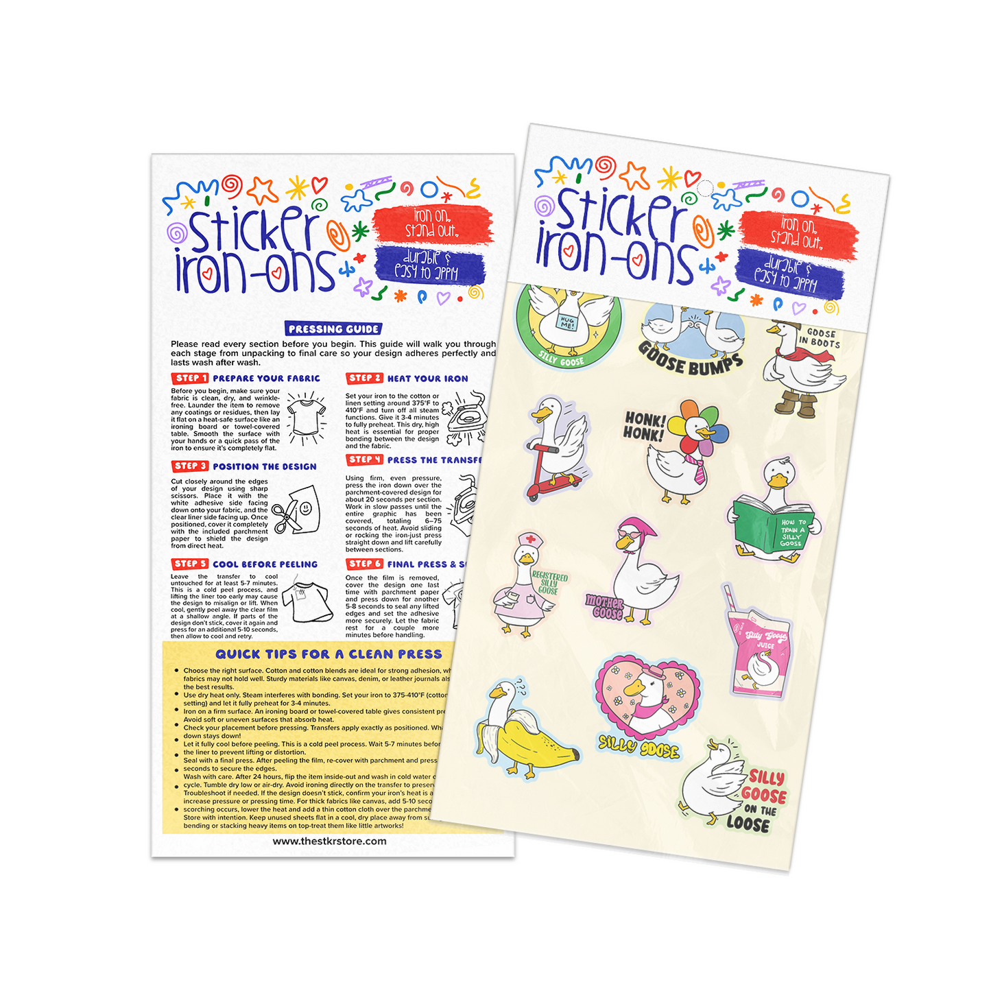 Silly Goose Sticker Iron-Ons