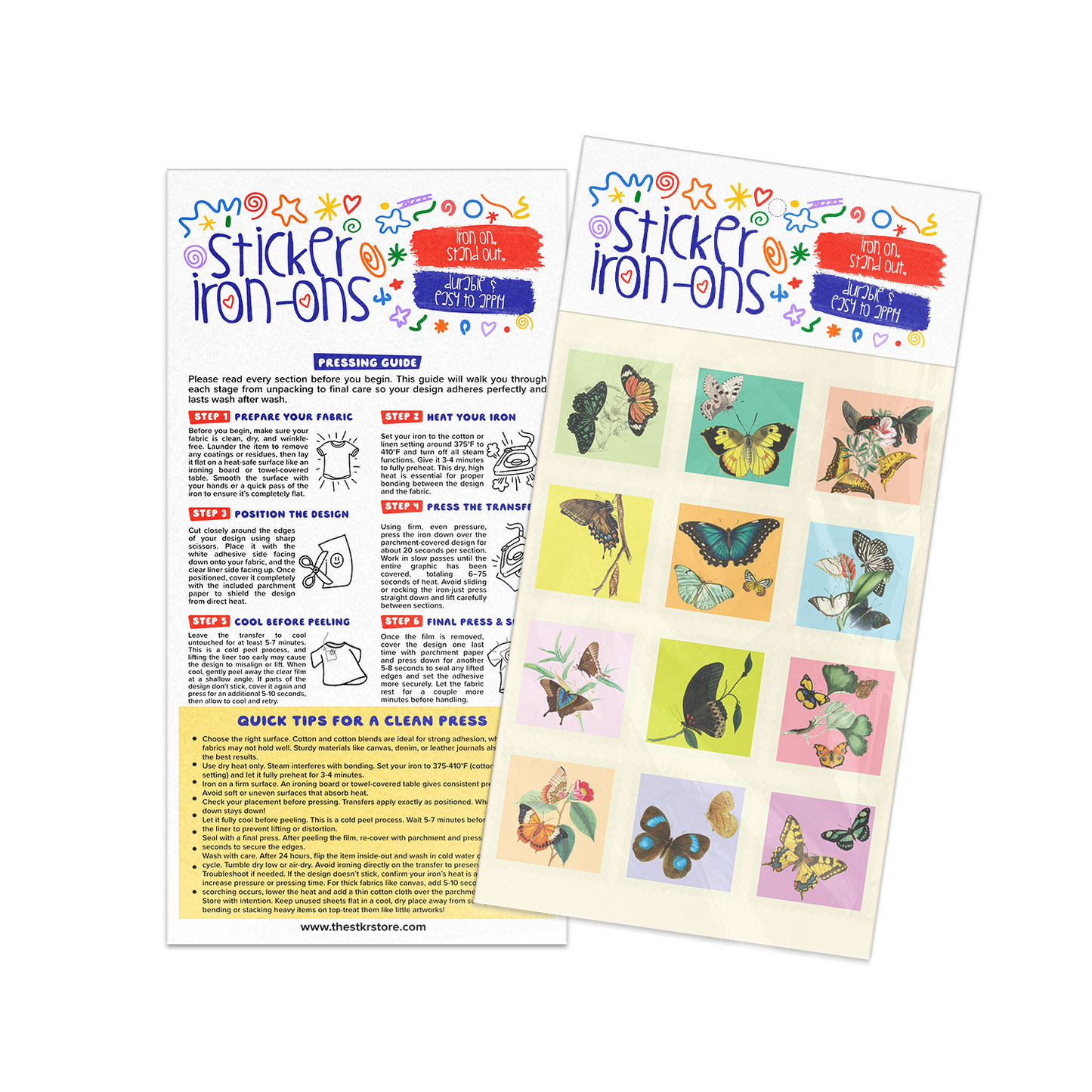Butterfly Stamps Sticker Iron-Ons