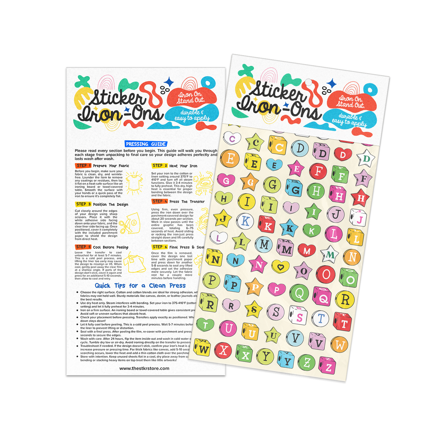 Letter Beads Sticker Iron-Ons