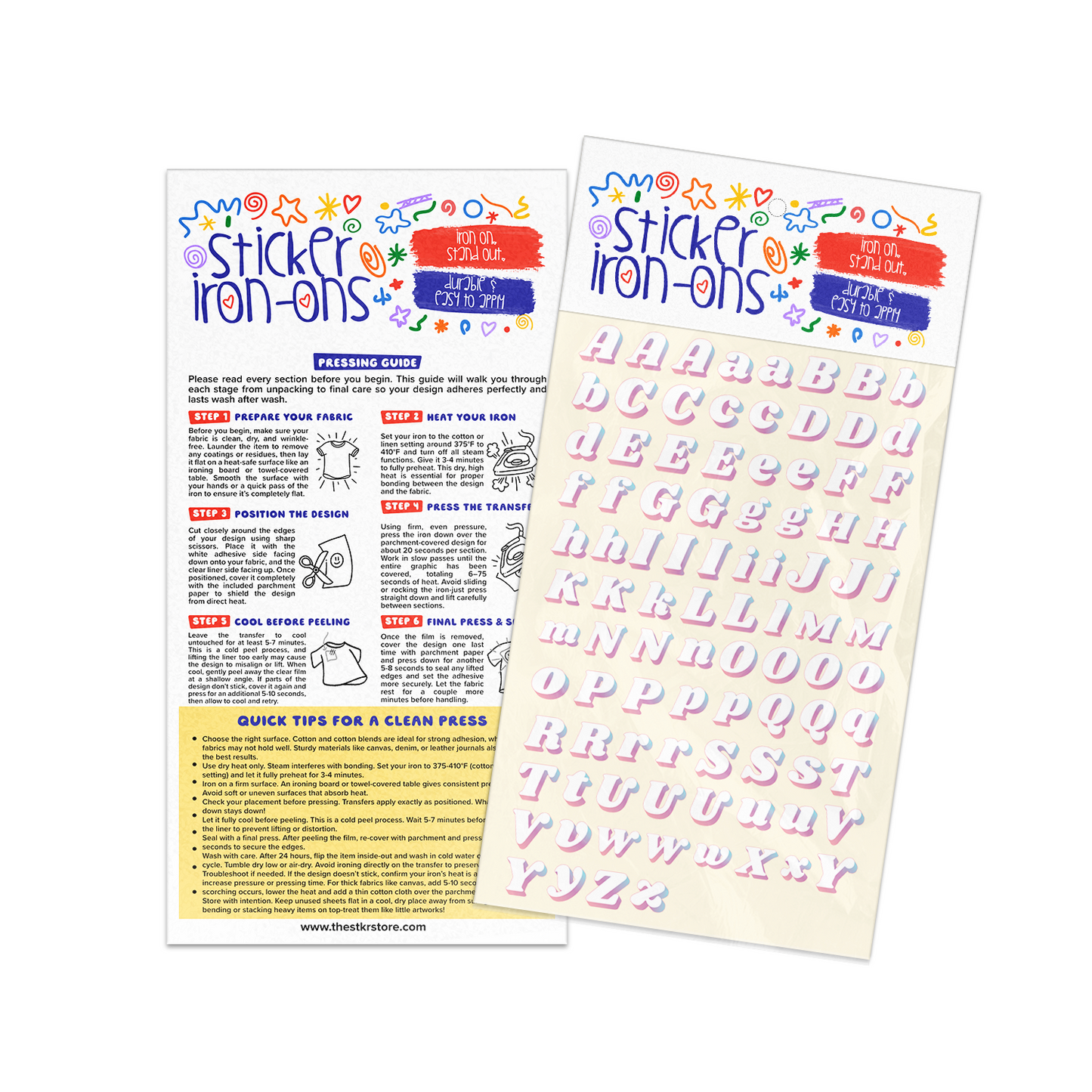 Funky Letters Sticker Iron-Ons