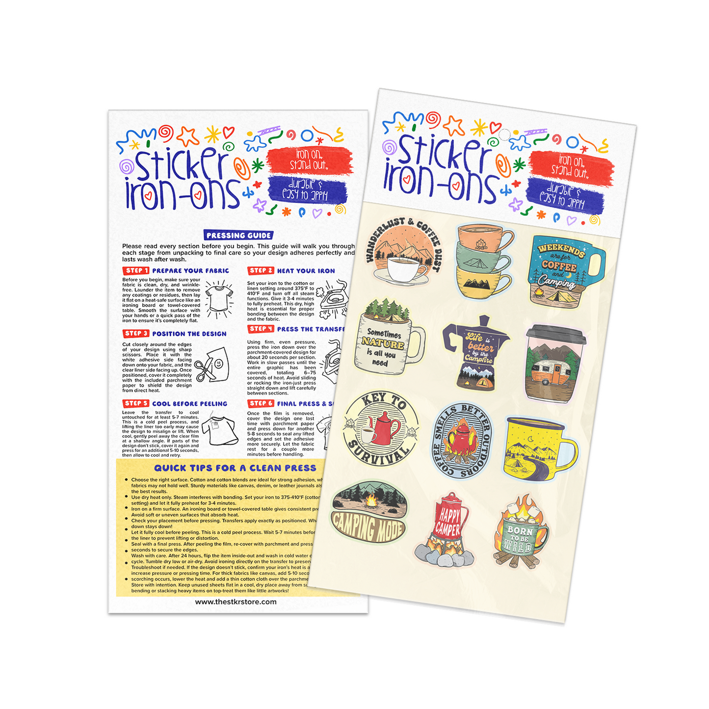 Coffee Camping Sticker Iron-Ons