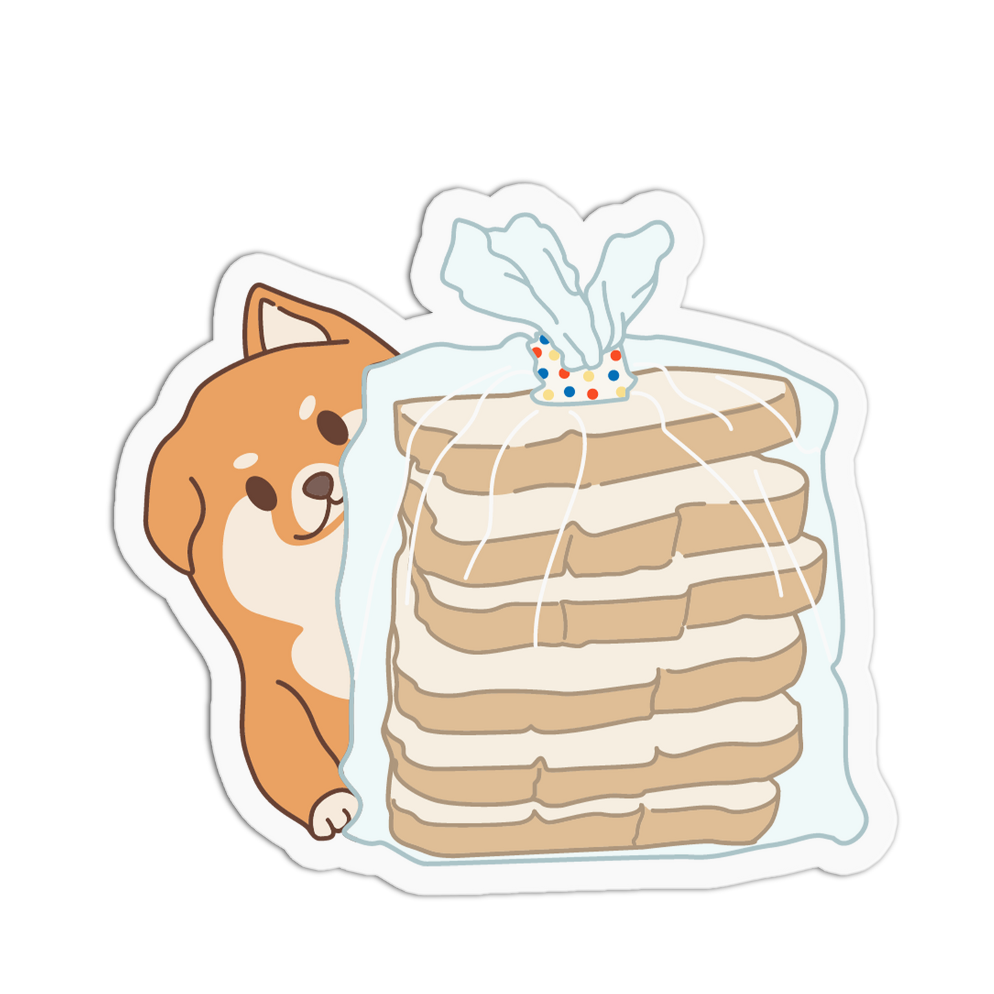 Shiba Sliced Bread - Dog And Bread Sticker