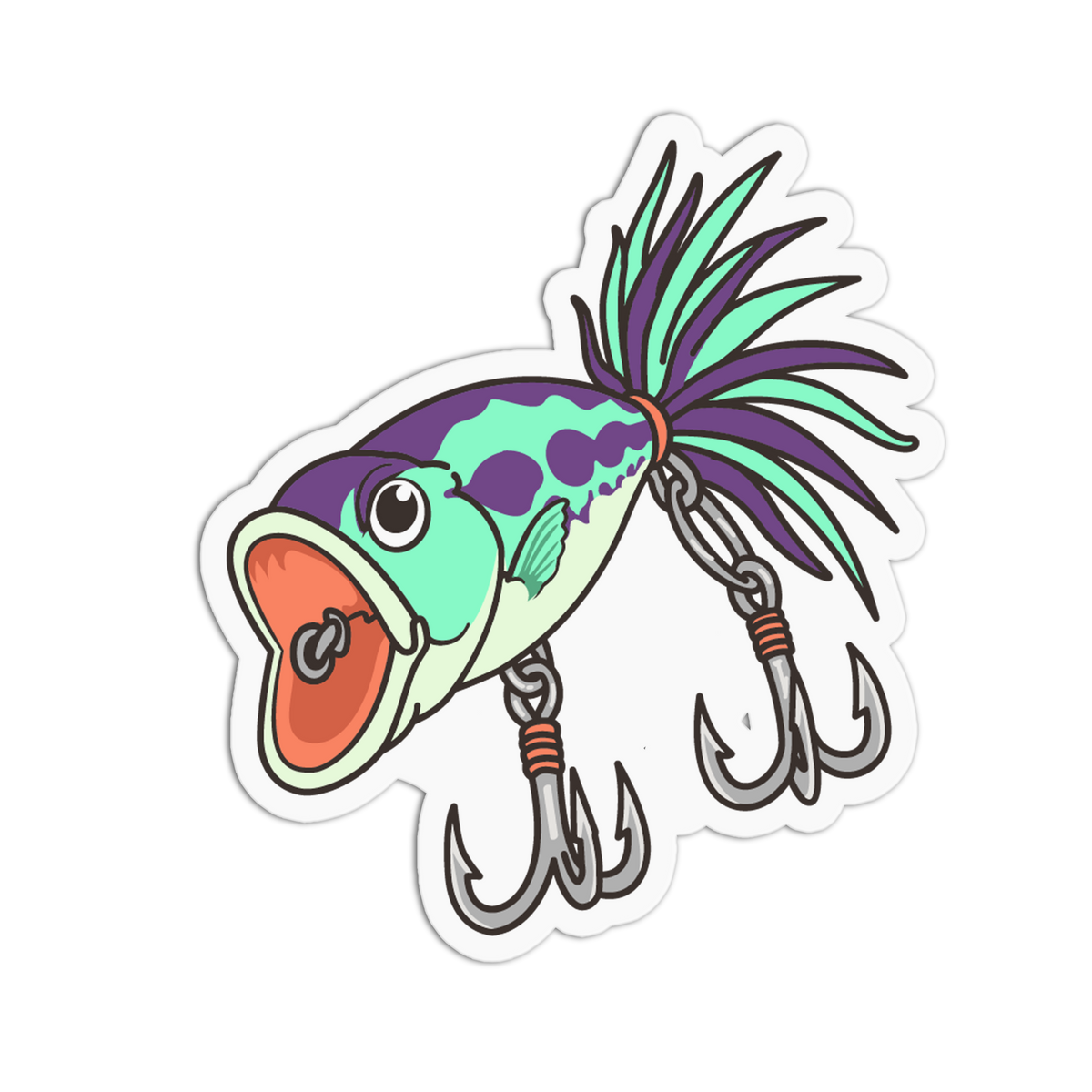Popper Bait - Fishing Lure Sticker
