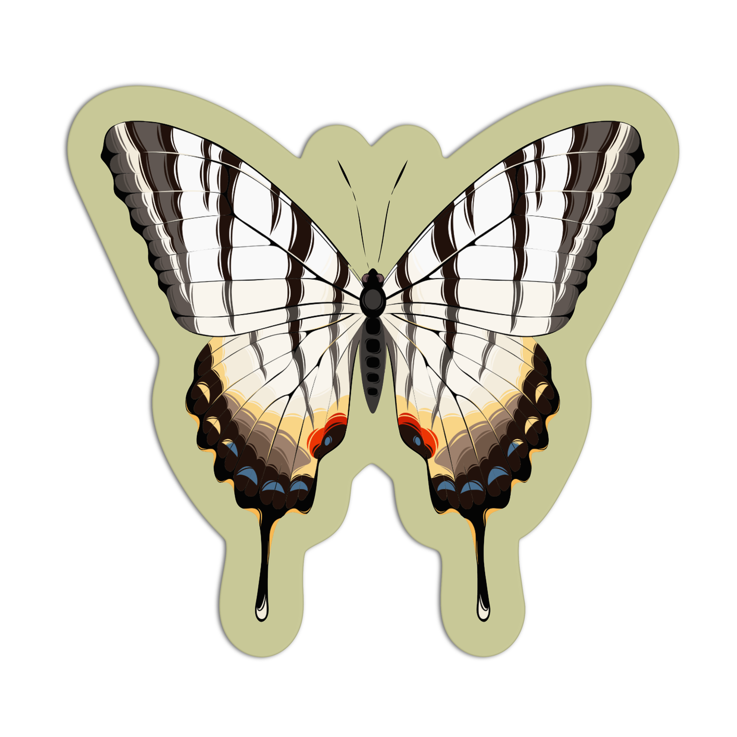 Scarce swallowtail Iphiclides Podalirius butterfly Sticker