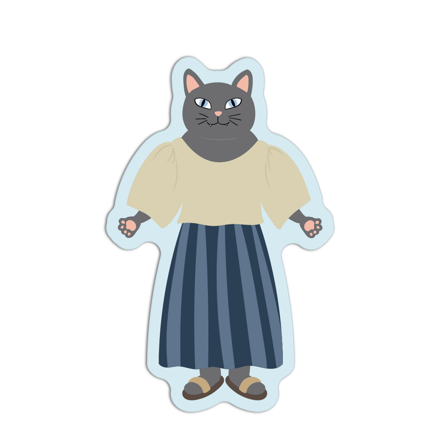 Gray Filipiniana Cats Textured Stickers