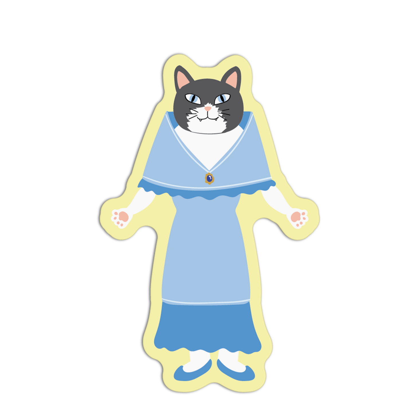 Gray and White Filipiniana Cats Textured Stickers