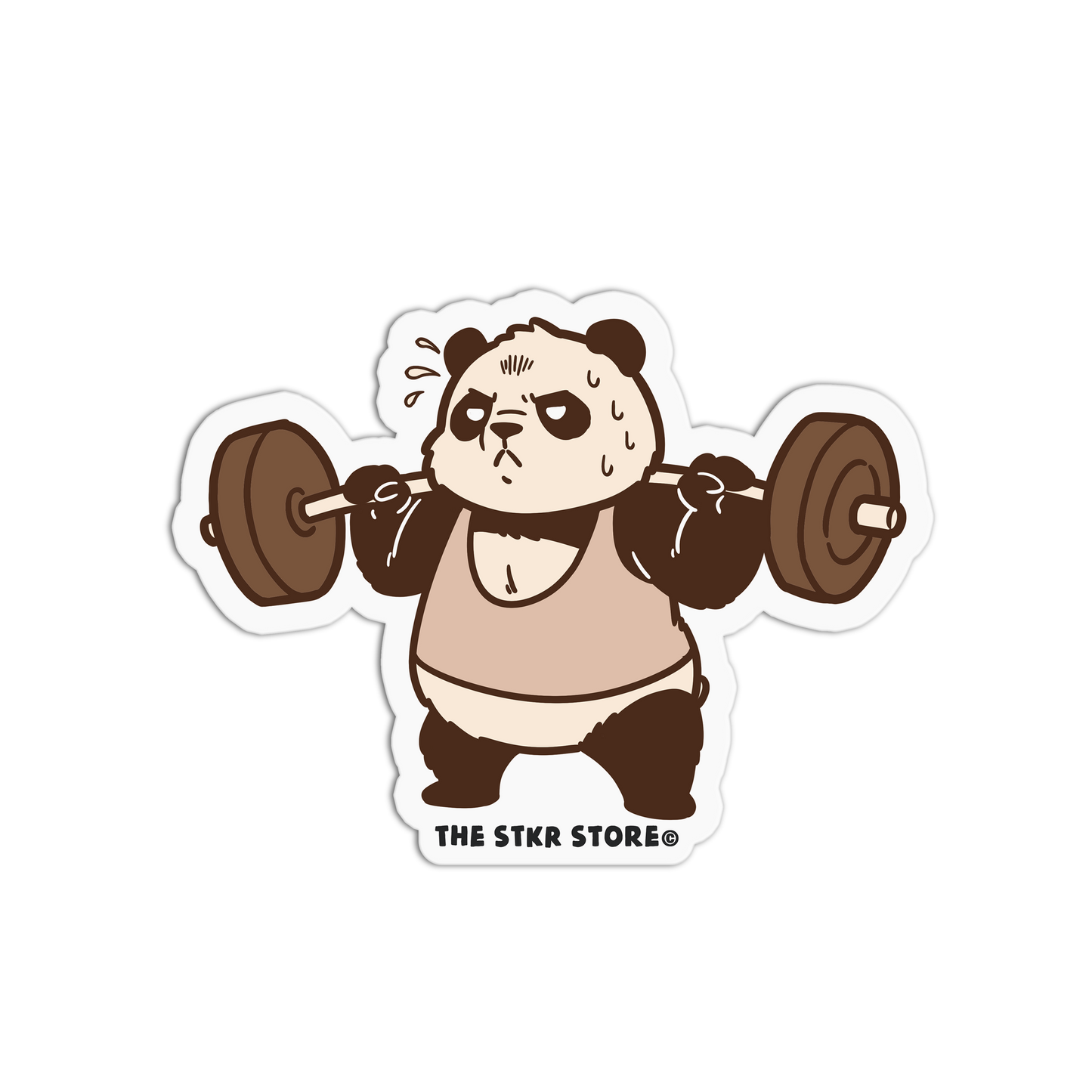 Barbell Press Panda - Gym Bears Sticker - The Stkr Store
