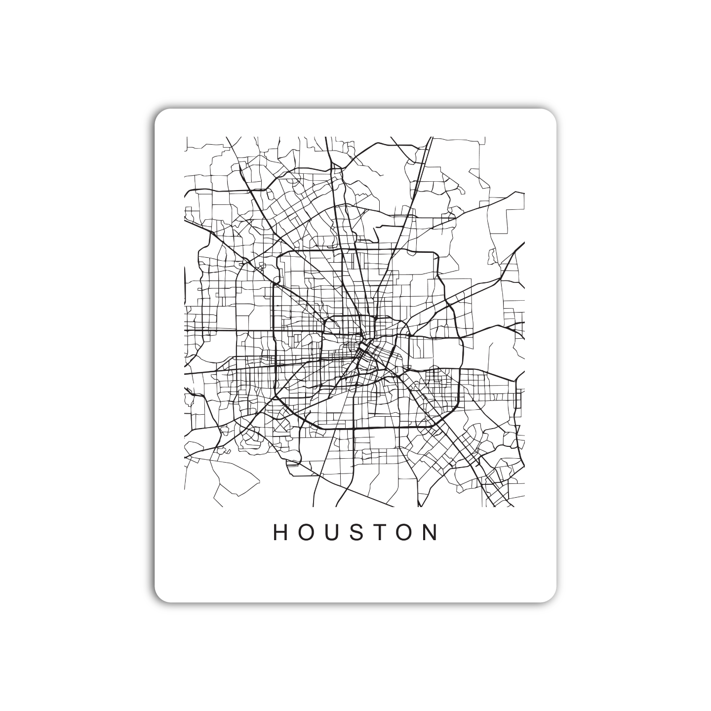 Houston U.S. Street Map Sticker