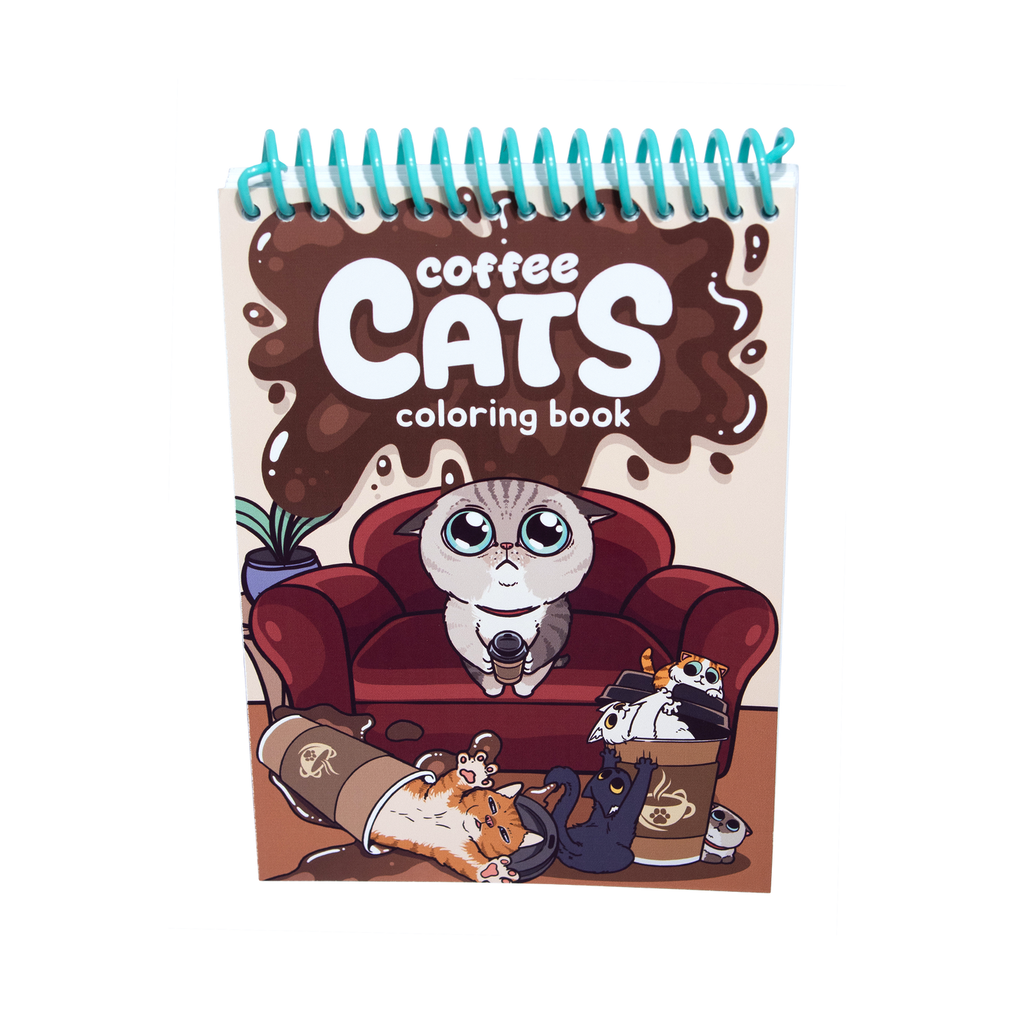 Coffee Cats Coloring Book