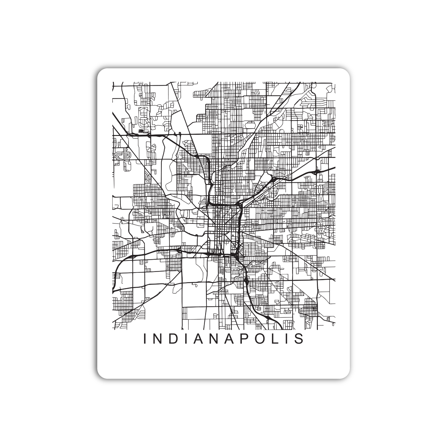 Indianapolis U.S. Street Map Sticker