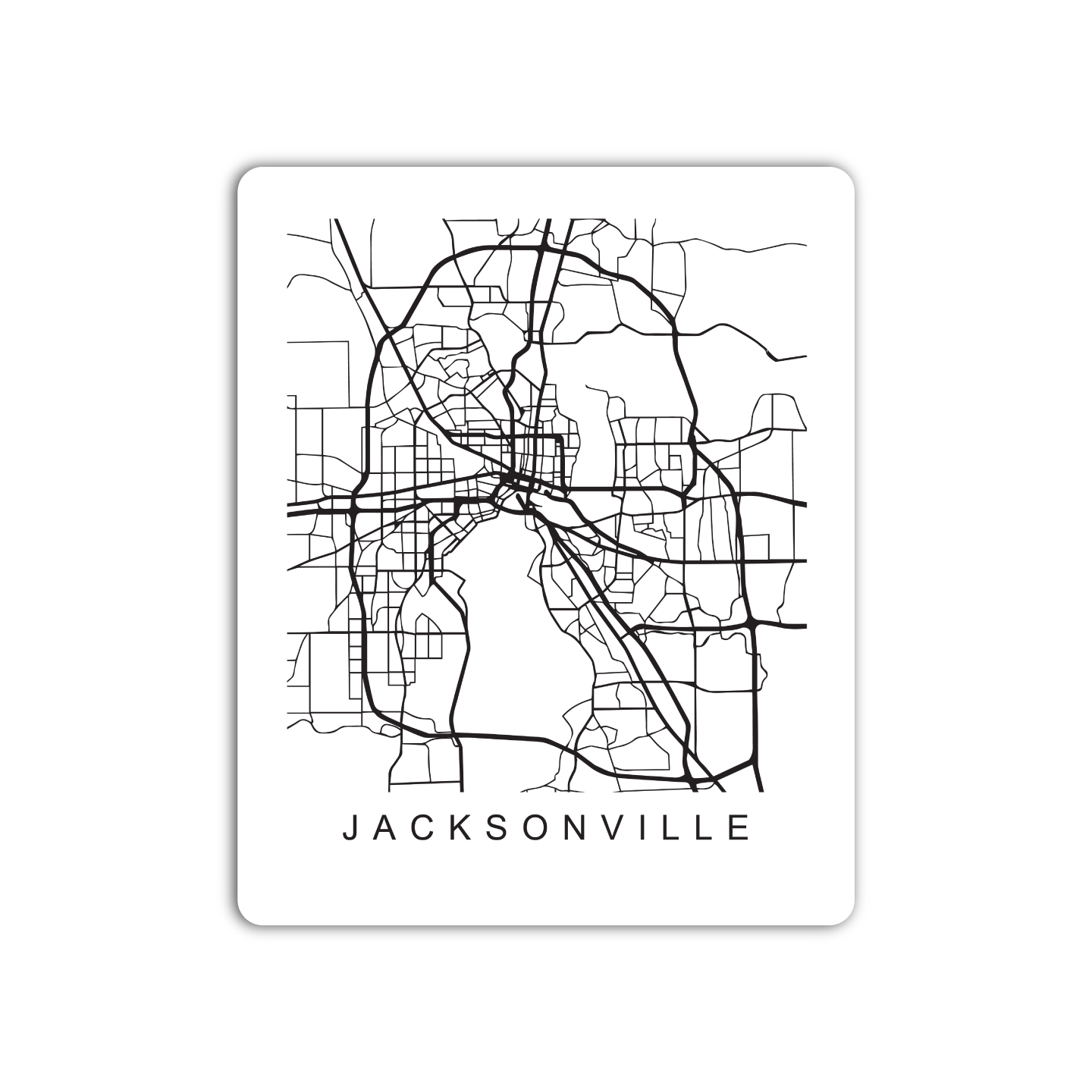 Jacksonville U.S. Street Map Sticker