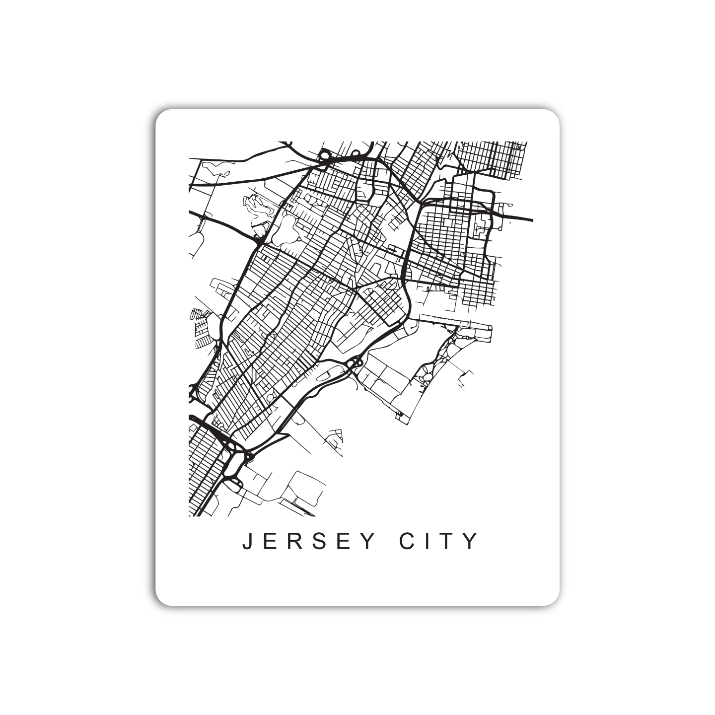 Jersey U.S. Street Map Sticker