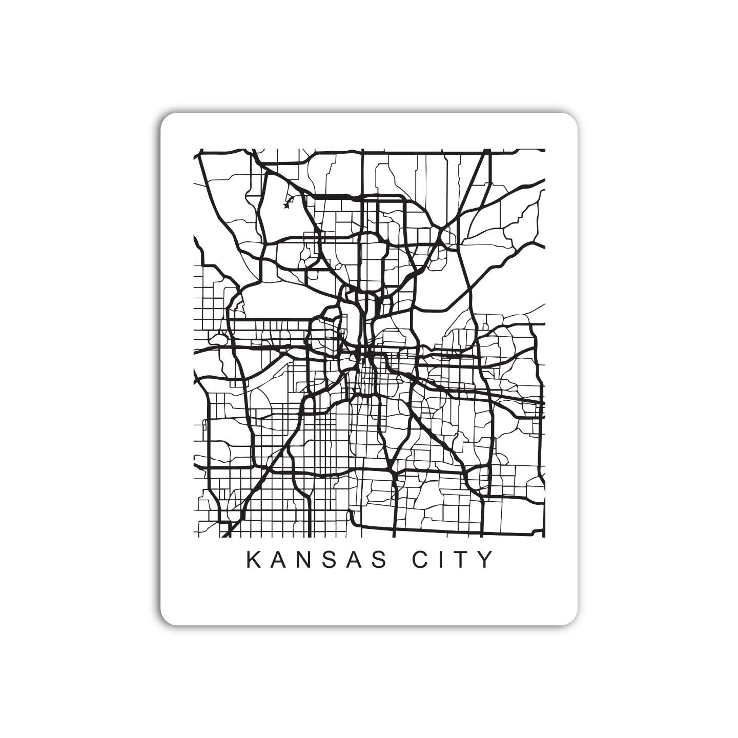 Kansas U.S. Street Map Sticker