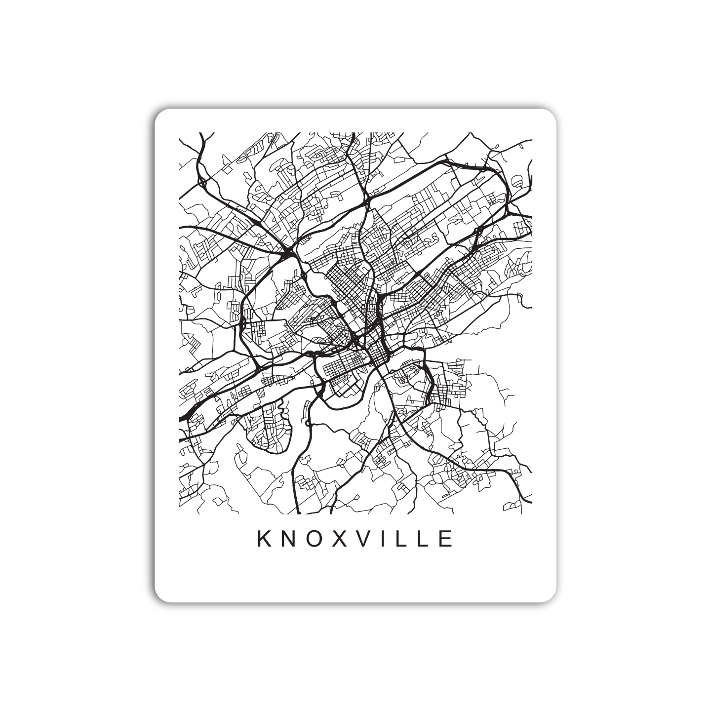 Knoxville U.S. Street Map Sticker