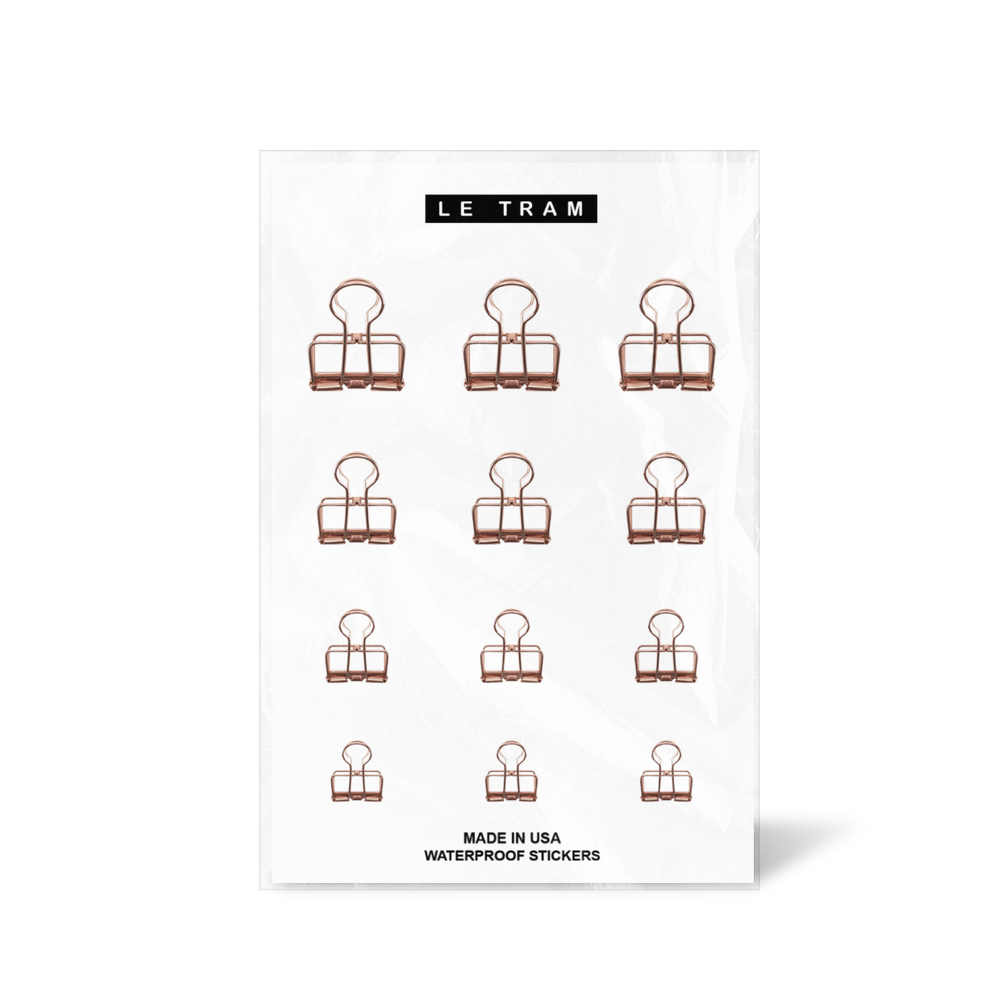 Le Tram Wire Binder Clips - Clear Sticker Sheet