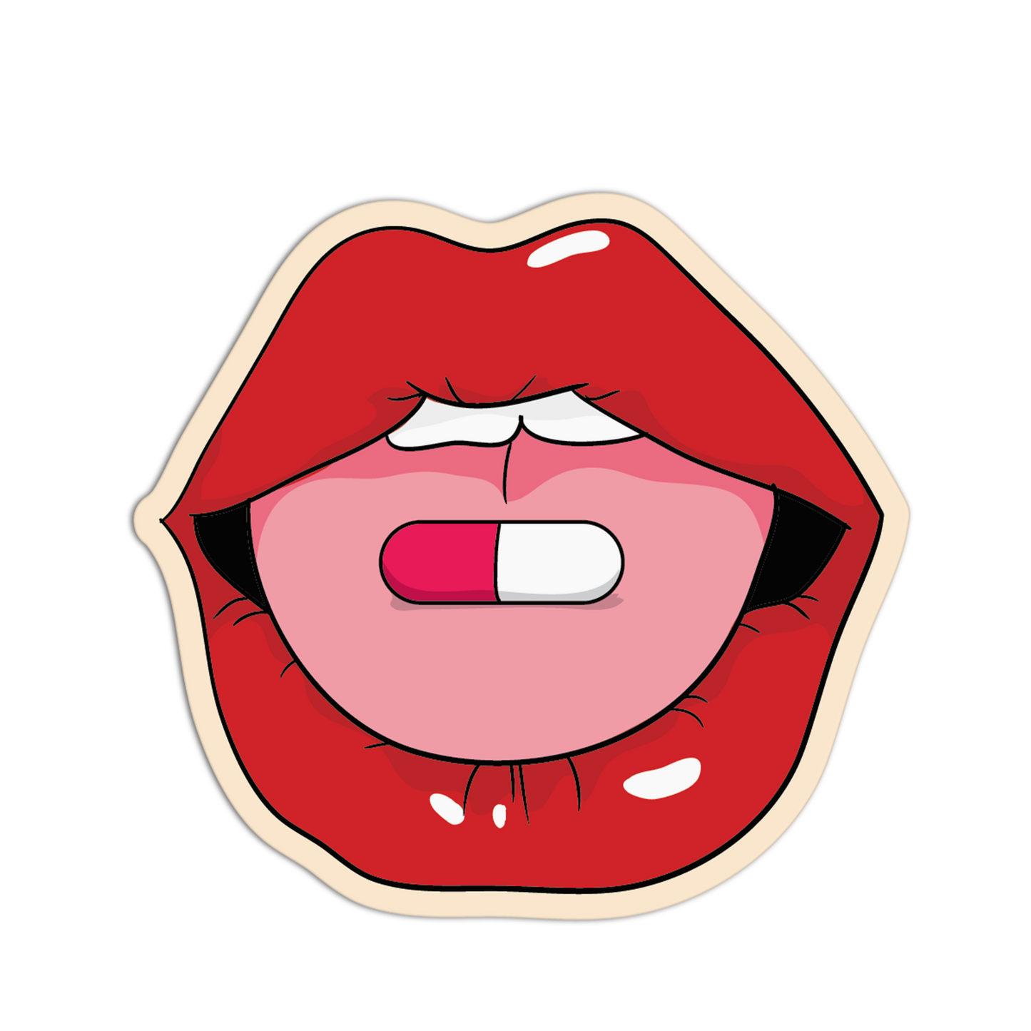 Lip Medication Textured Stickers