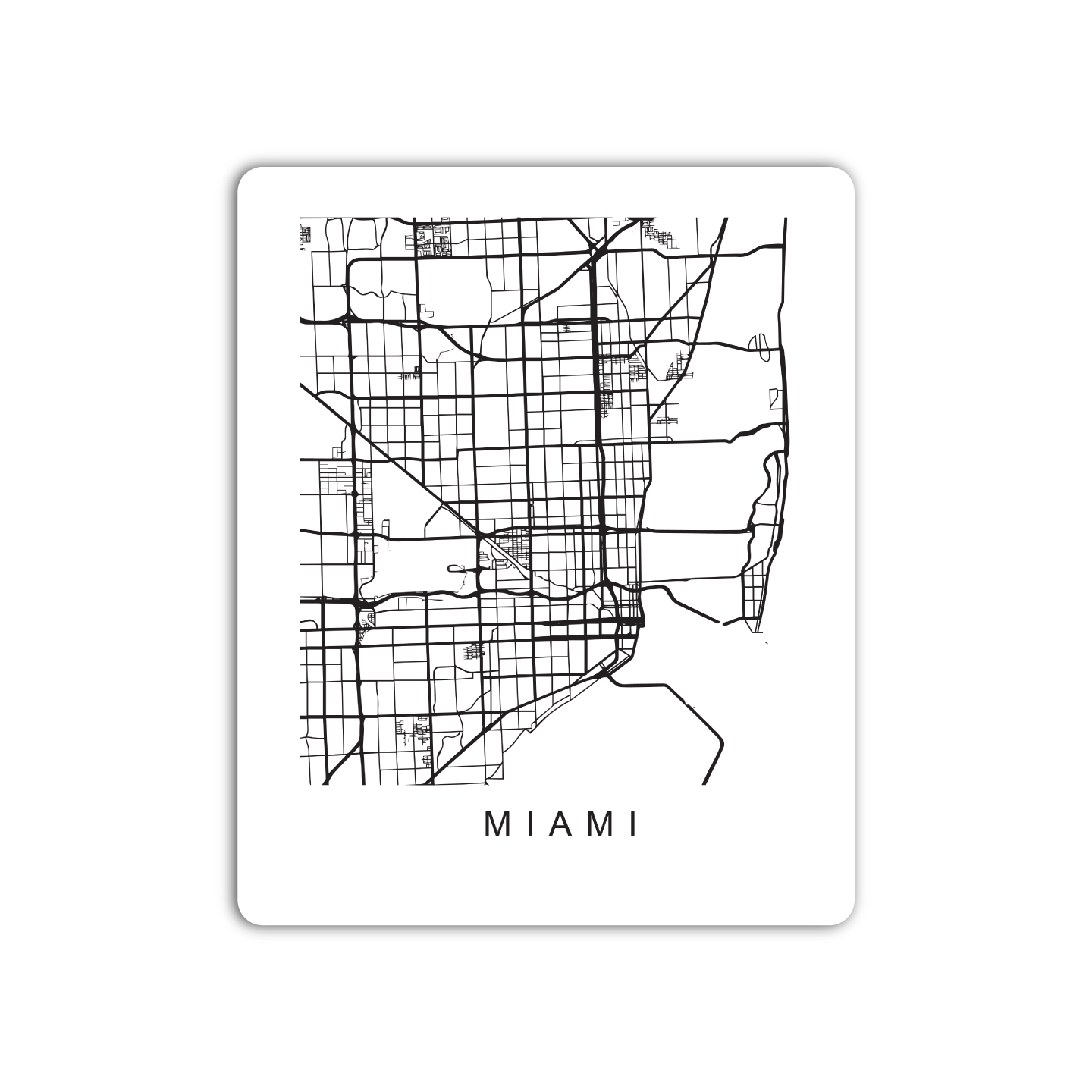 Miami U.S. Street Map Sticker