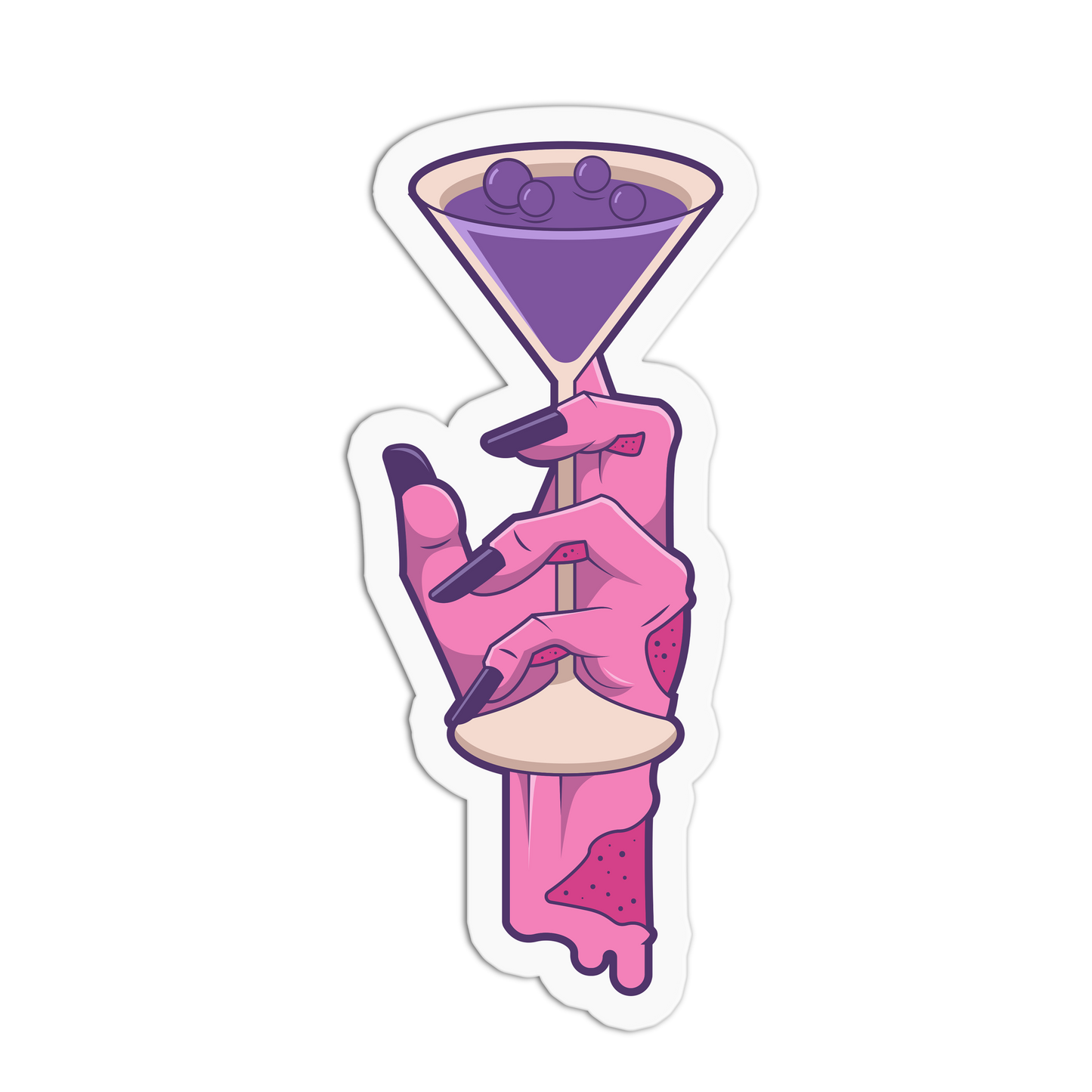 Melting Hand Holding Hourglass Halloween Textured Stickers