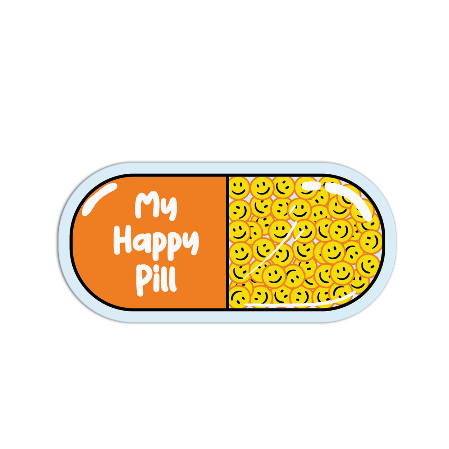 My Happy Pill Medication Textured Stickers