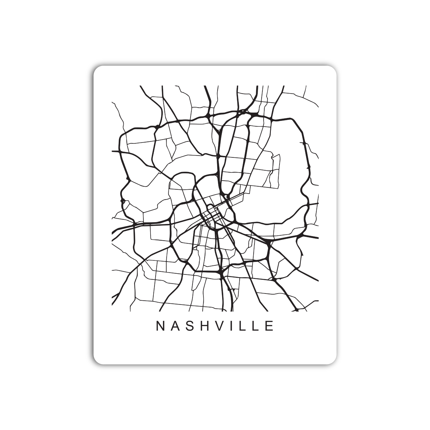 Nashville U.S. Street Map Sticker
