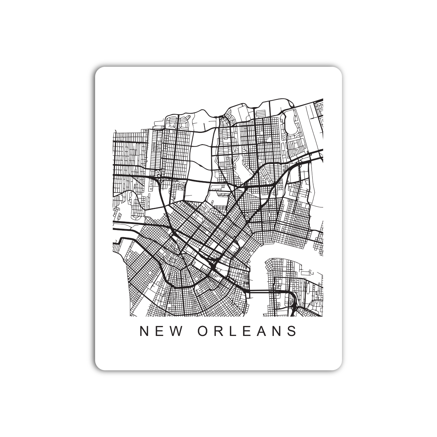New Orleans U.S. Street Map Sticker