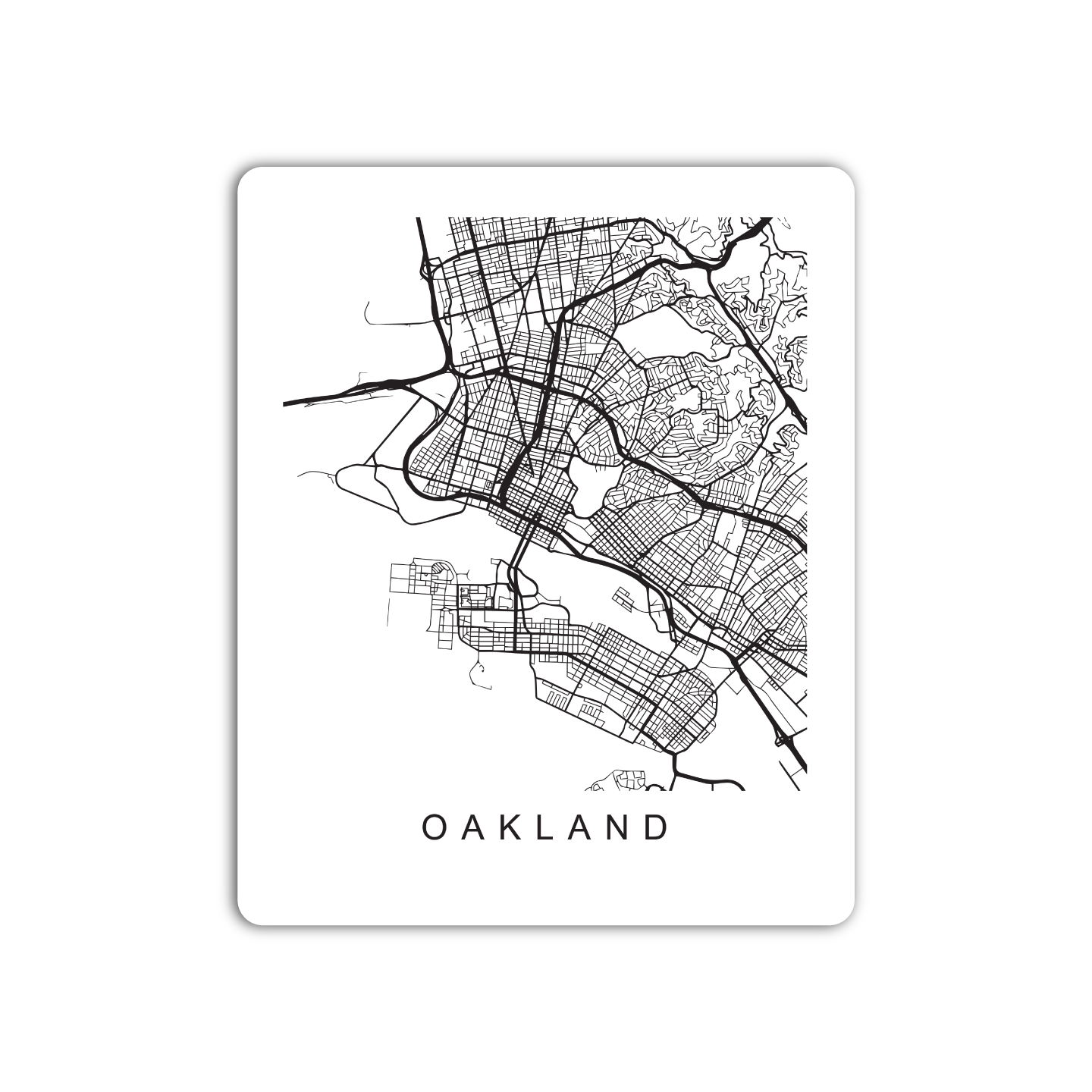 Oakland U.S. Street Map Sticker