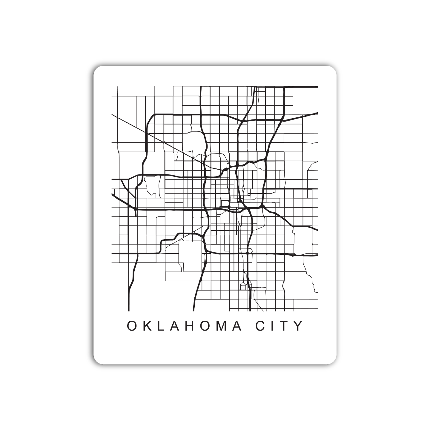 Oklahoma U.S. Street Map Sticker