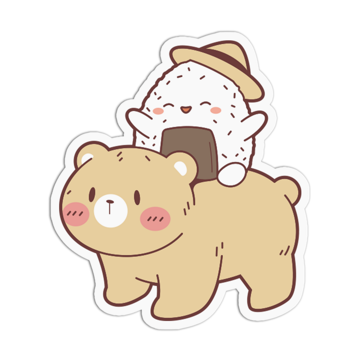 Hat Rider - Onigiri Bear Sticker