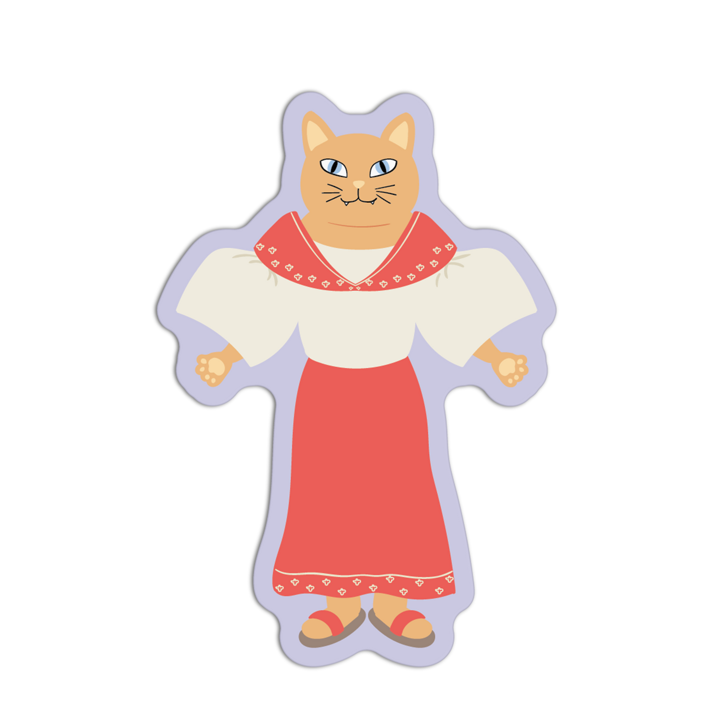 Orange Filipiniana Cats Textured Stickers