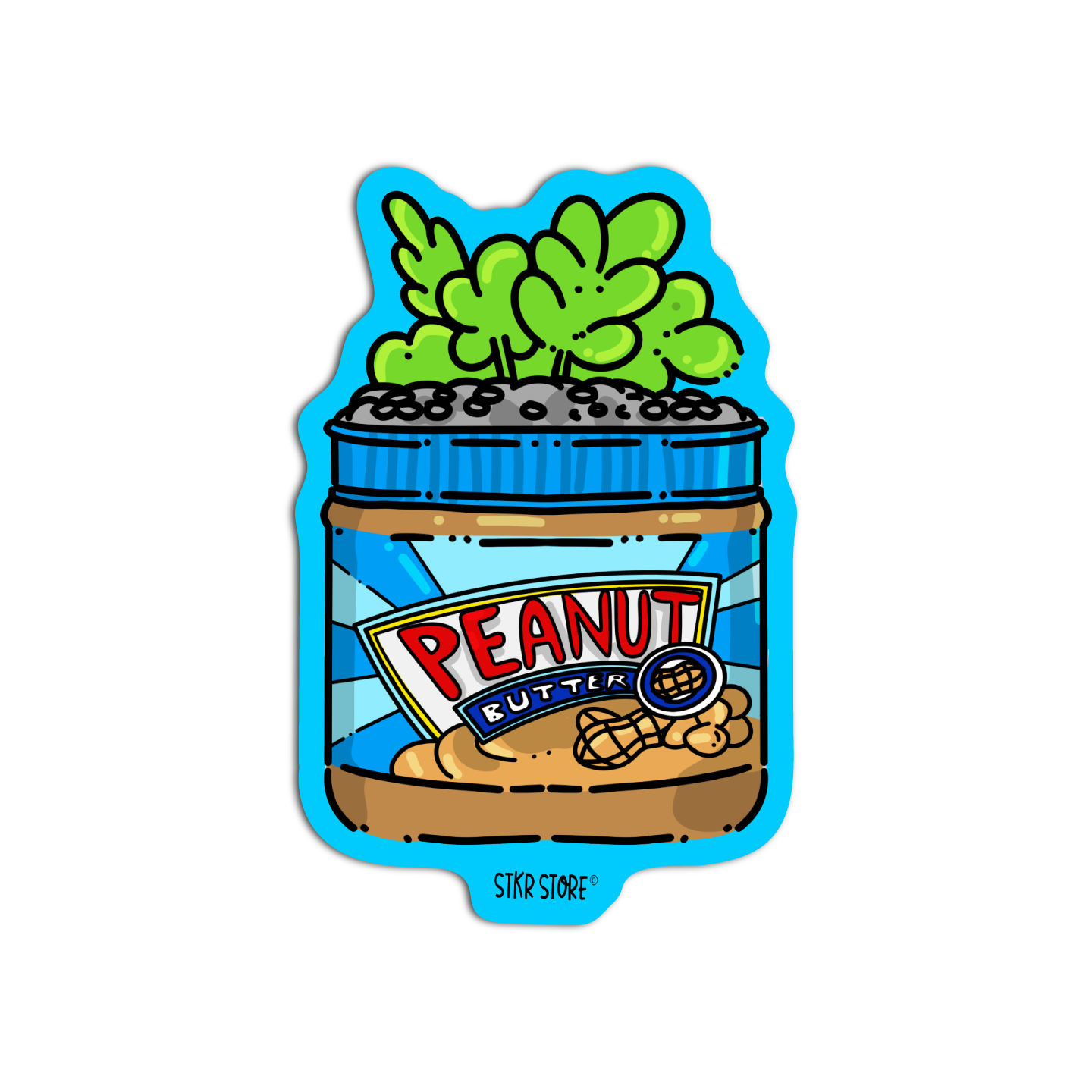 Plant in Peanut Butter Planters Sticker
