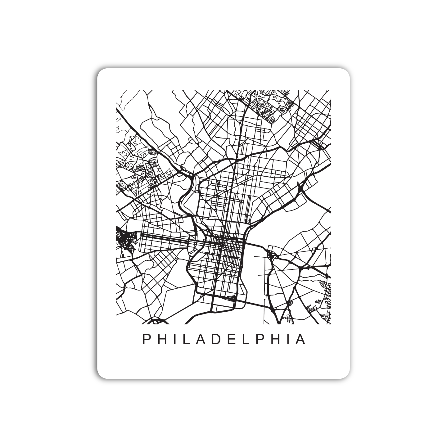 Philadelphia U.S. Street Map Sticker