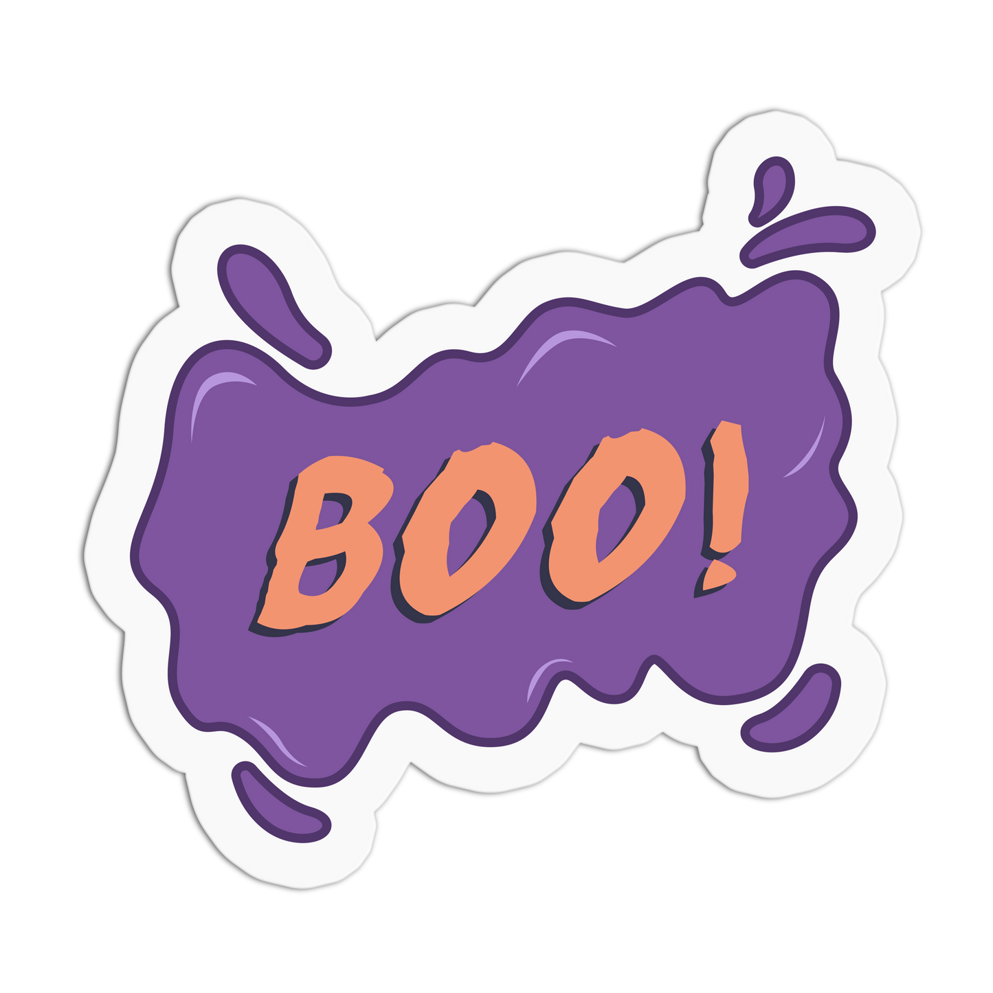 Purple Splash with “BOO!” Halloween Textured Stickers