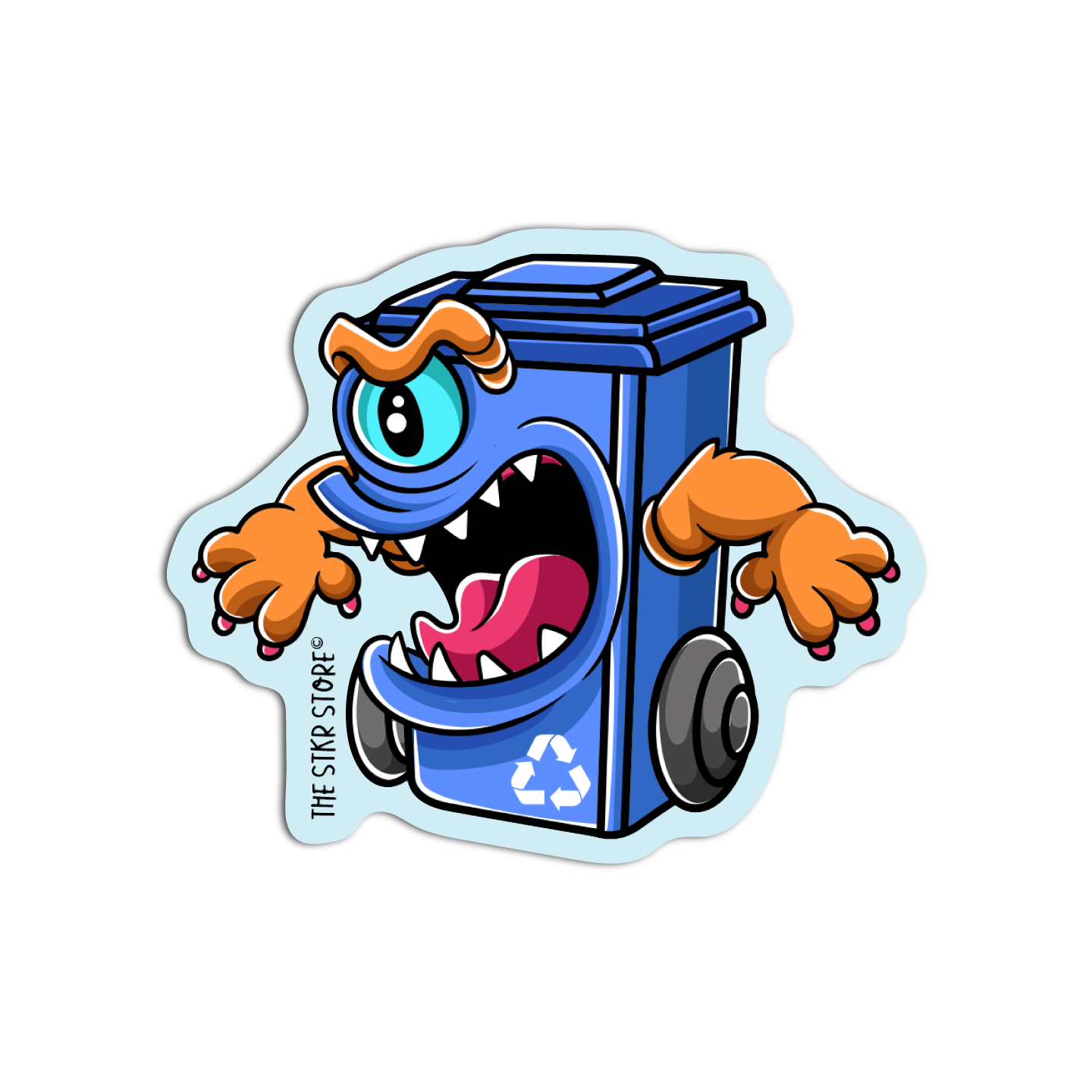 Blue Monster Bin Sticker