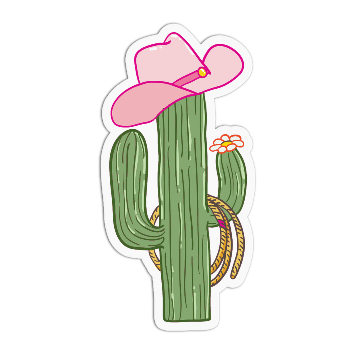 Cactus Hat Roses And Cowgirls Sticker