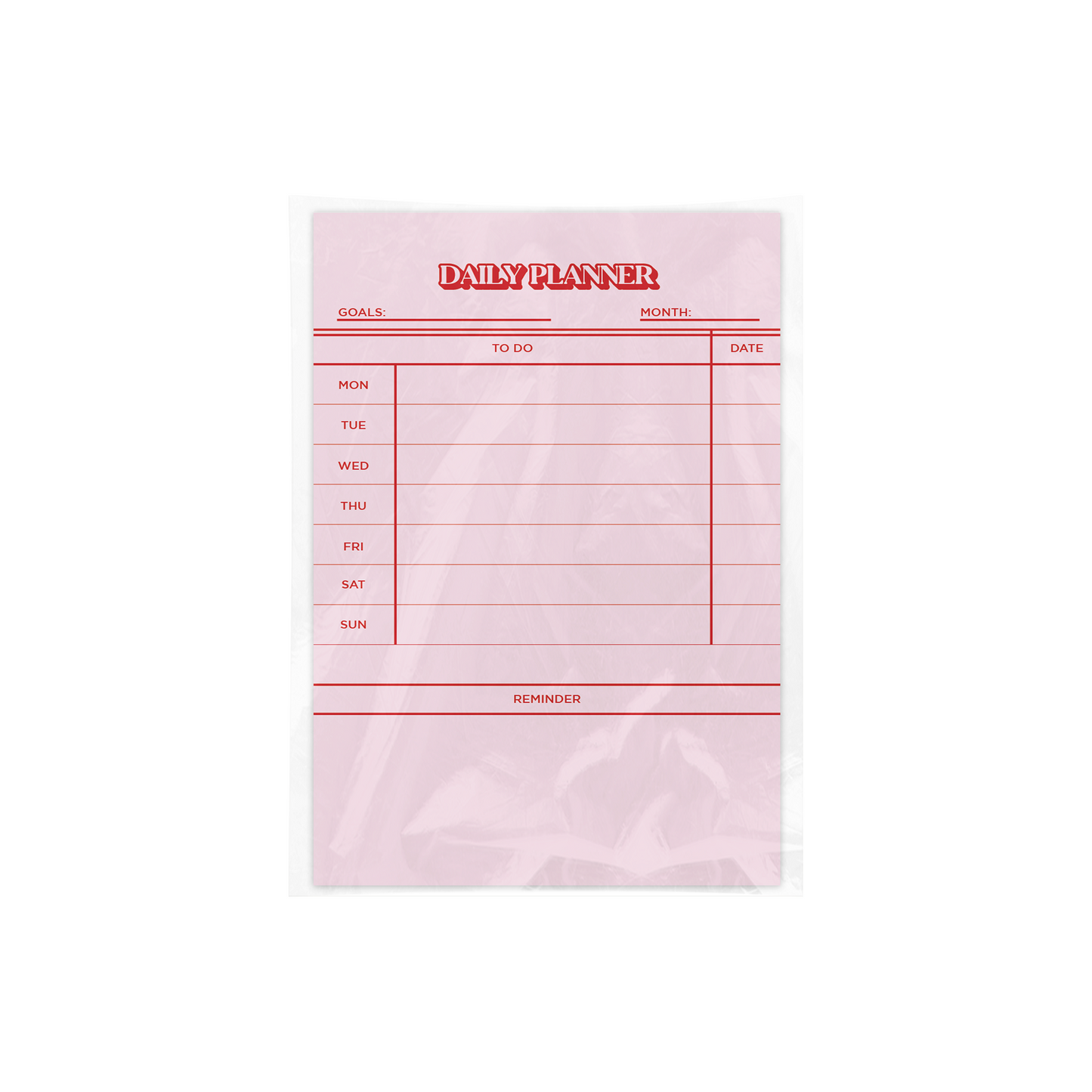 Pink Daily Planner - A7 Memo Pad