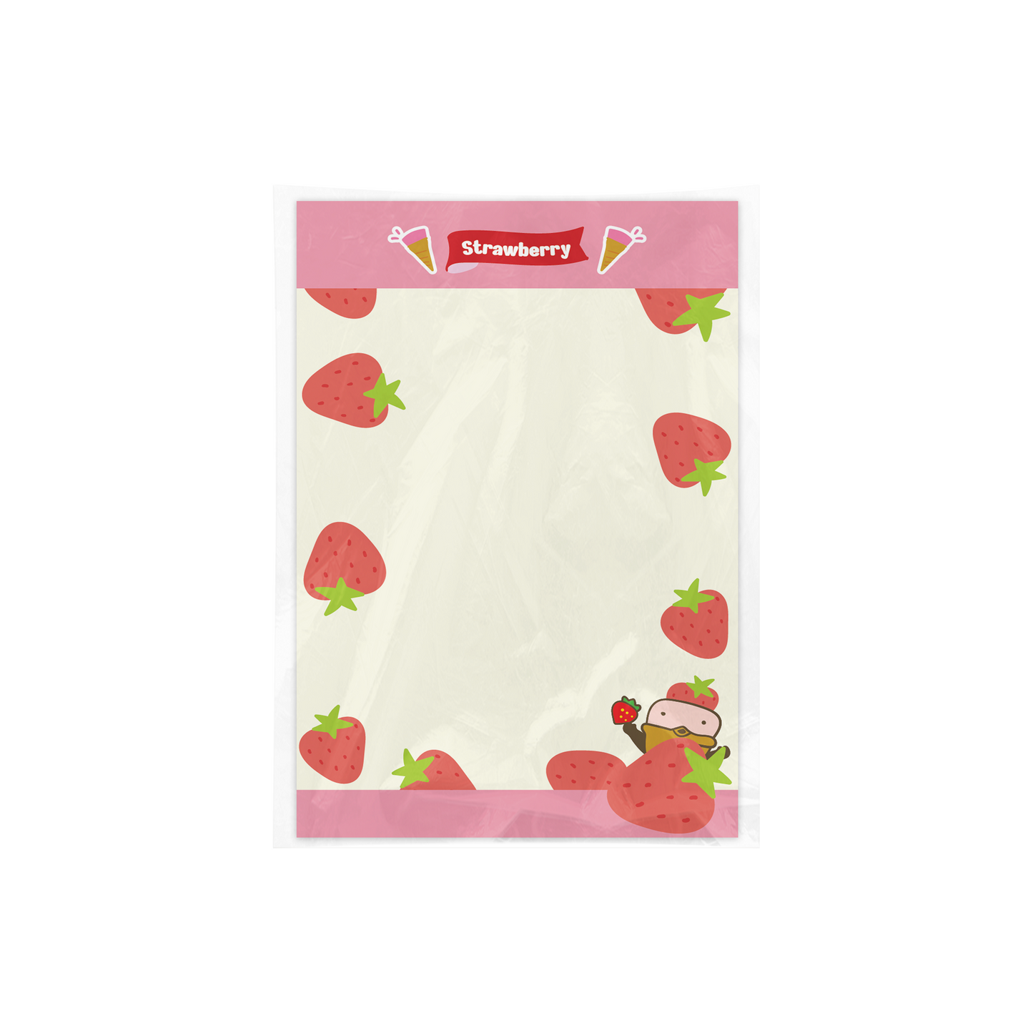 Strawberry Cone - Asian Snack Memopad A7