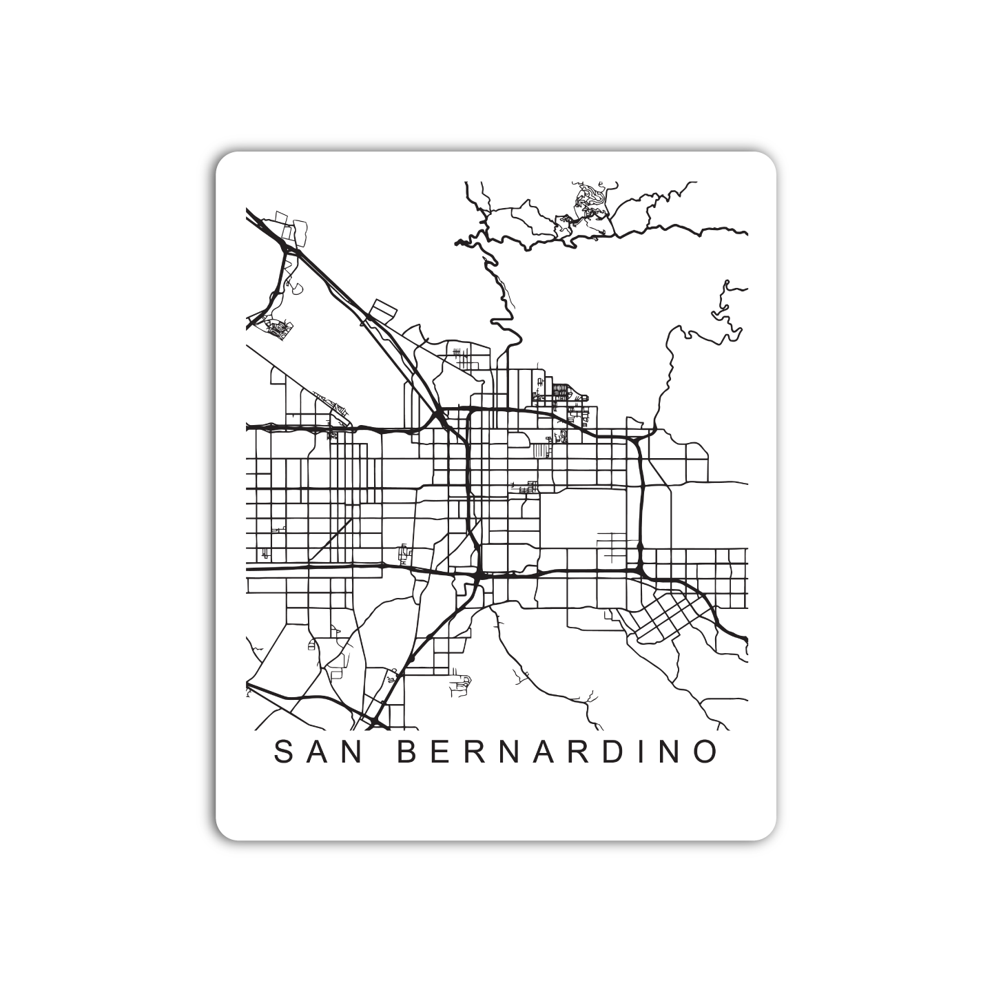 San Bernardino U.S. Street Map Sticker