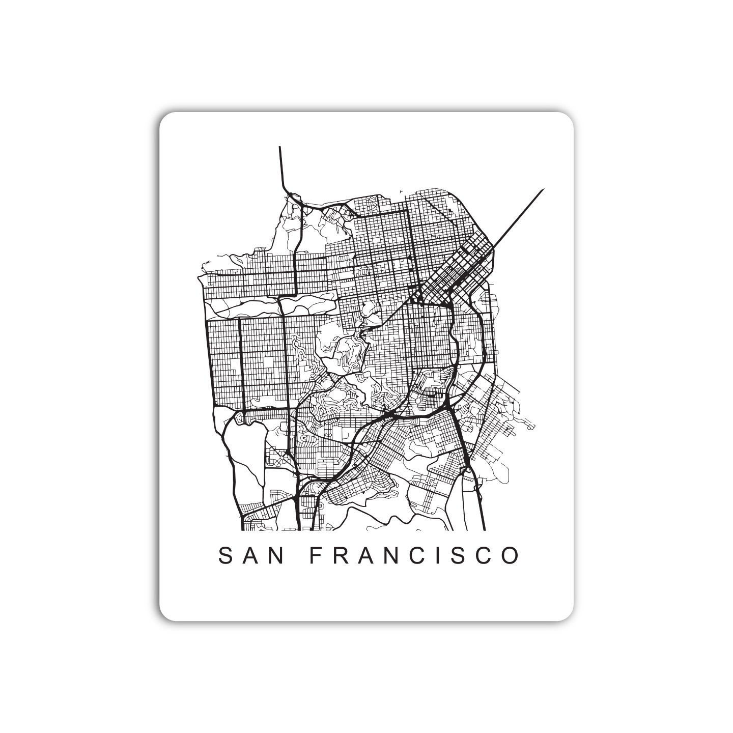 San Francisco U.S. Street Map Sticker