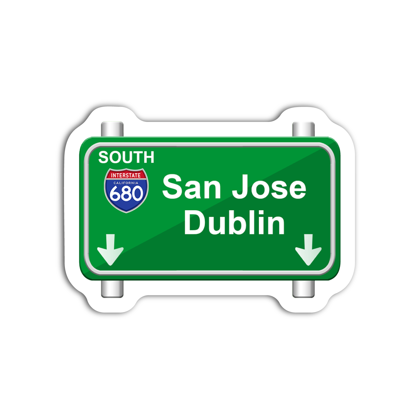 San Jose Dublin Freeway Sign Sticker