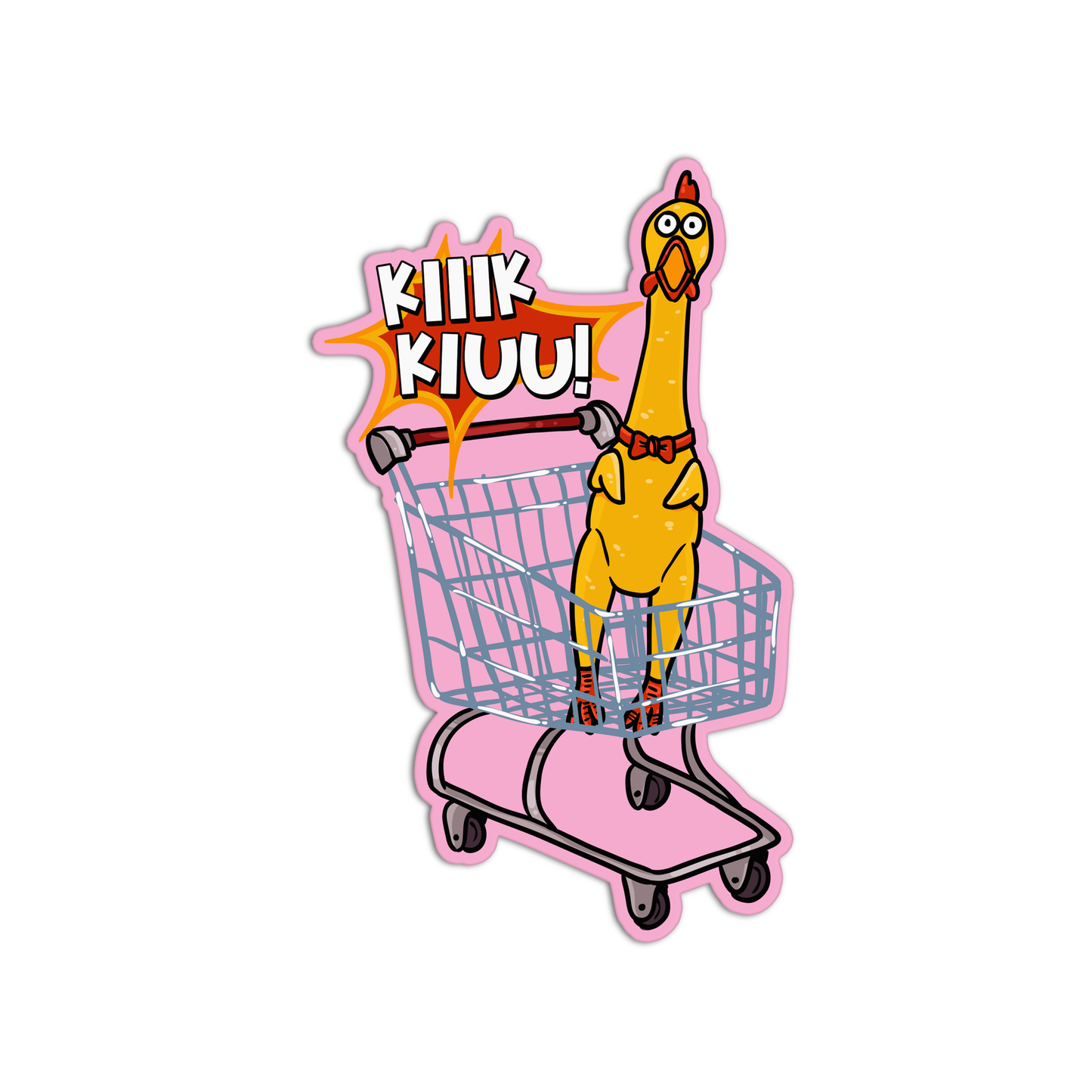 Screaming Chicken grocery shopping cart Sticker