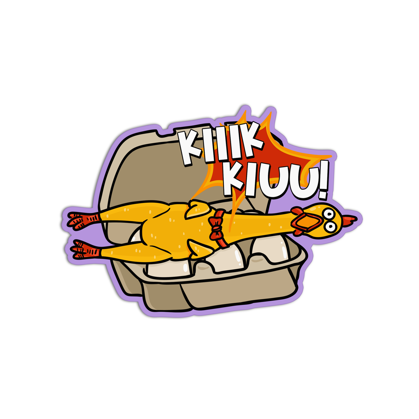 Screaming Chicken egg tray Sticker