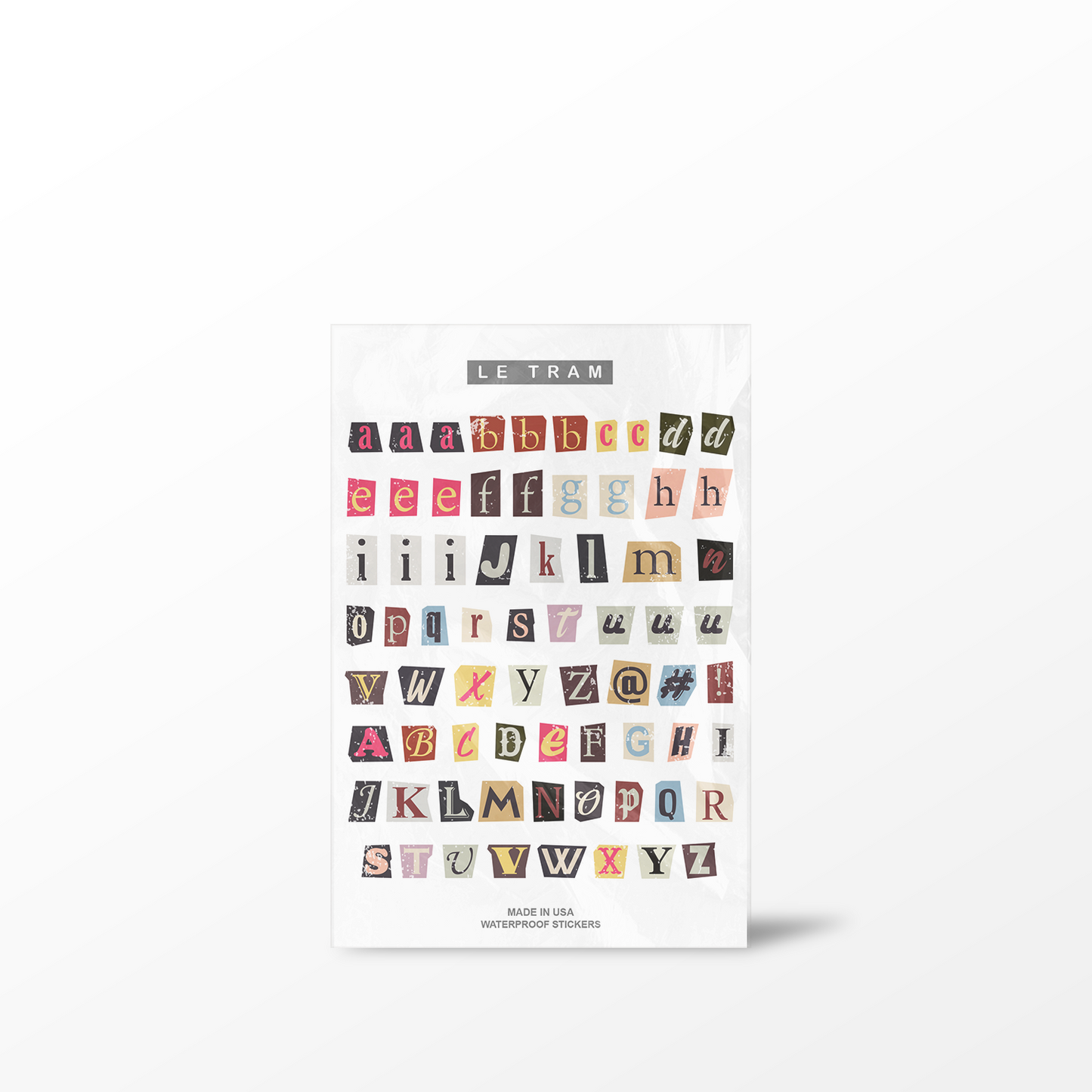 Le Tram Magazine Letter Cutouts - Clear Sticker Sheet